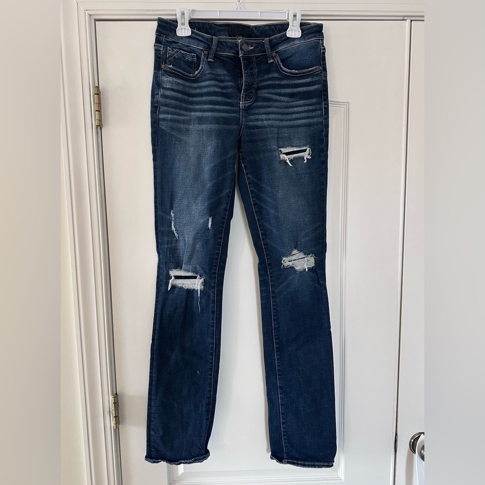 Buckle Black Dark Blue Distressed Women’s Jeans